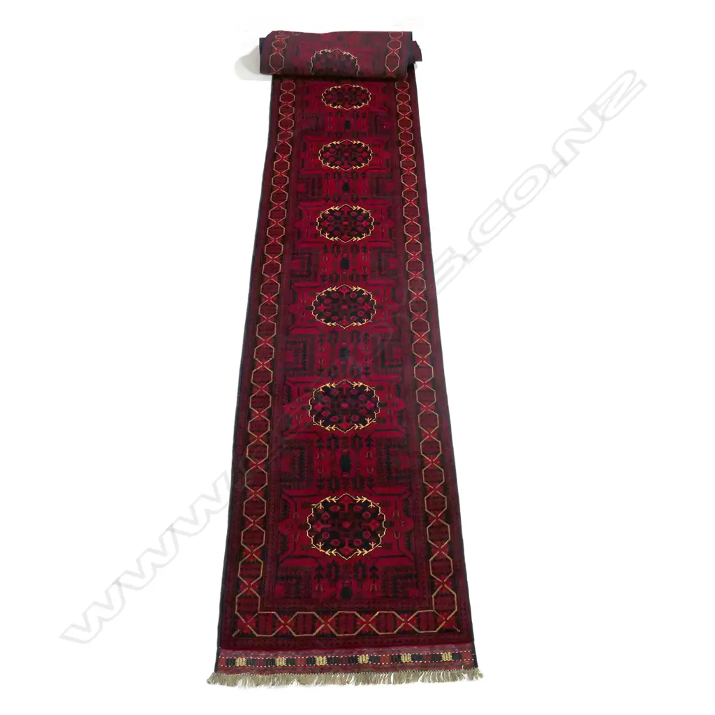 An Afghan Khamyab hand knotted runner Image 1++
