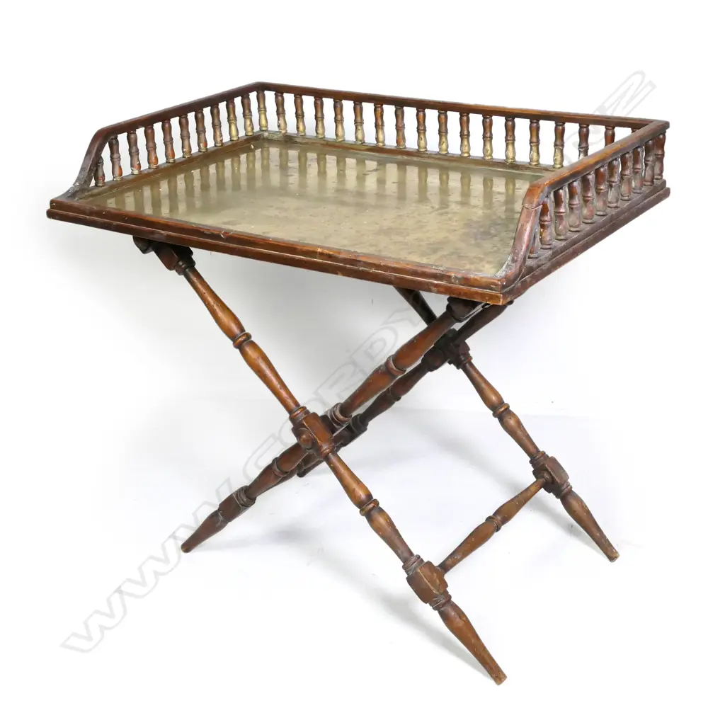 An unusual mahogany butler's tray top table Image 1++