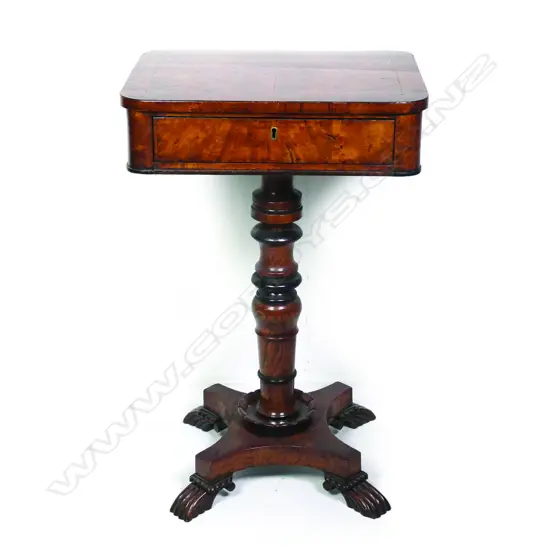 A Regency walnut side table