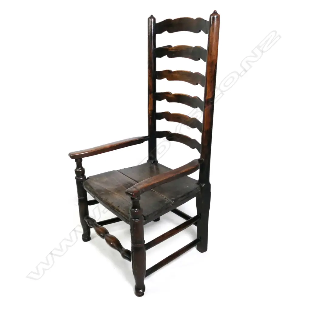 A Georgian fruitwood country ladderback chair Image 1++