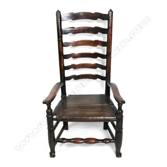 A Georgian fruitwood country ladderback chair