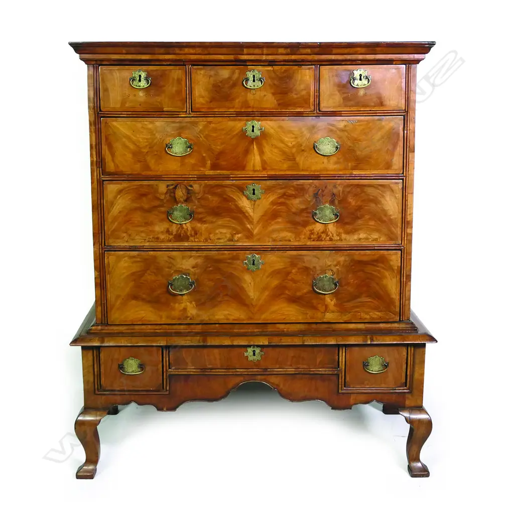 An early 18th century Georgian walnut chest on later stand Image 1++