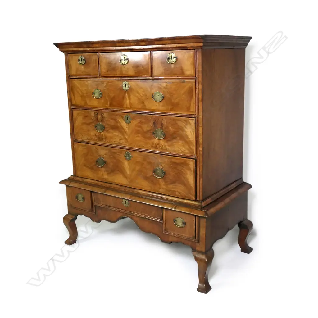 An early 18th century Georgian walnut chest on later stand Image 1++