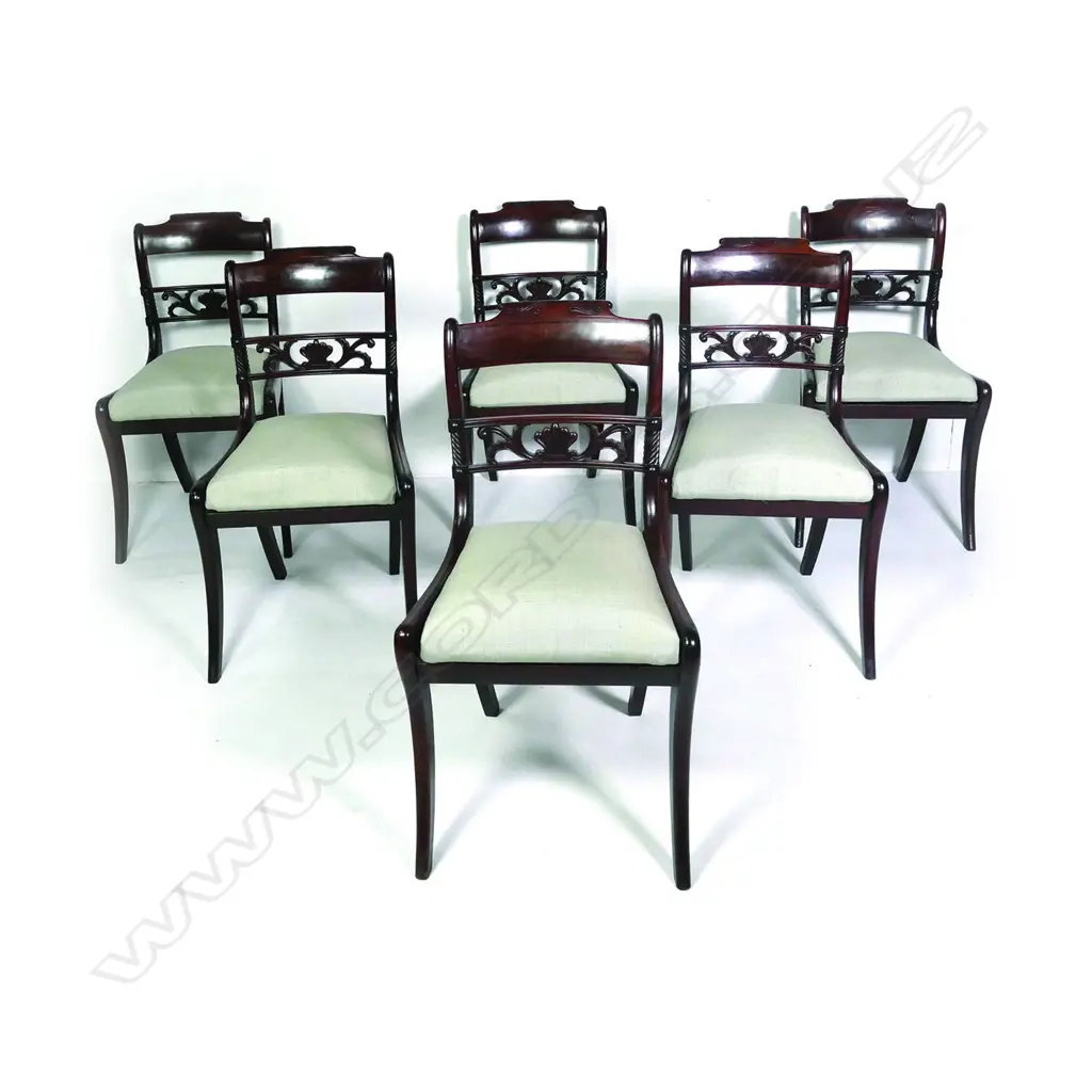 A set of six Regency mahogany dining chairs Image 1++