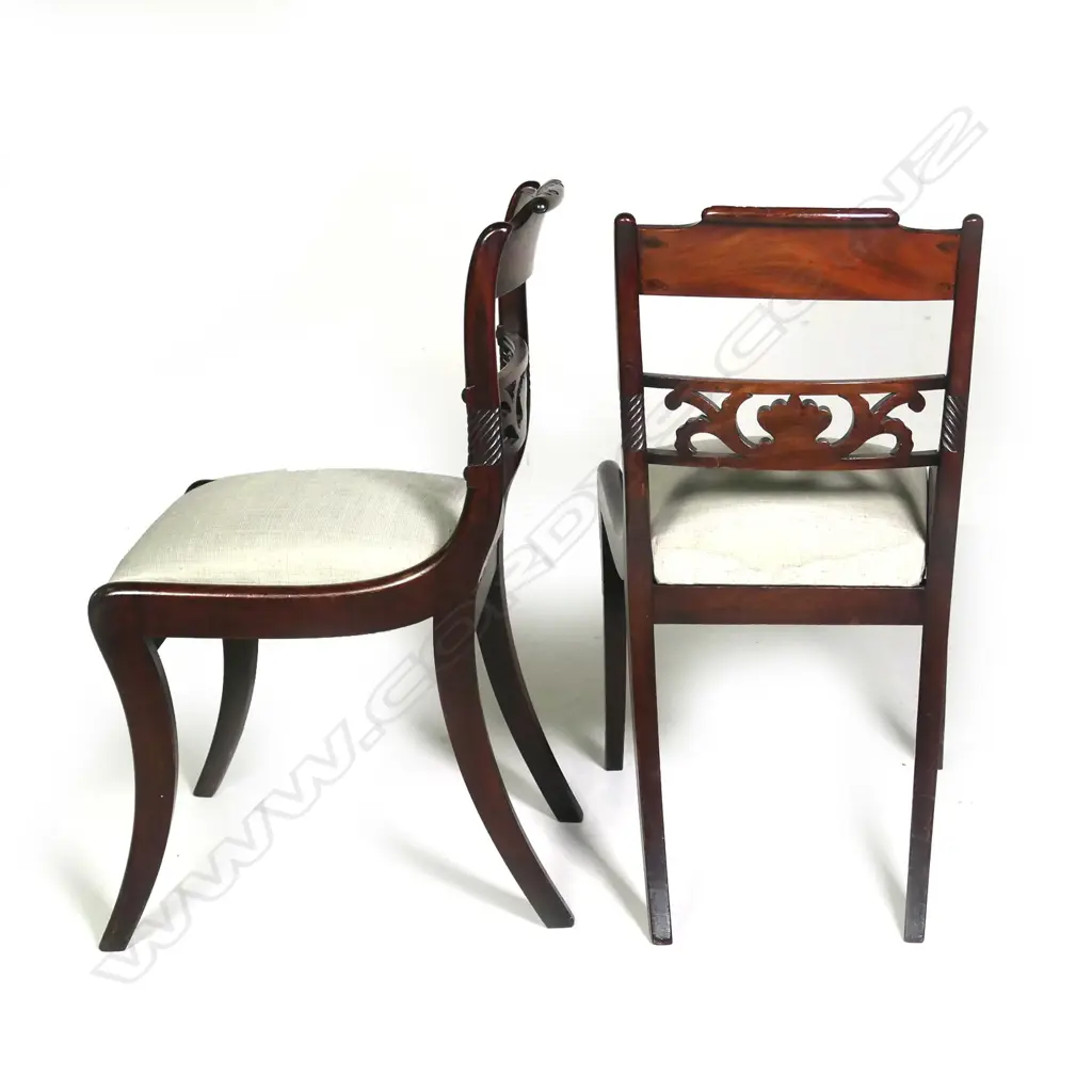 A set of six Regency mahogany dining chairs Image 1++