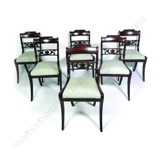 A set of six Regency mahogany dining chairs