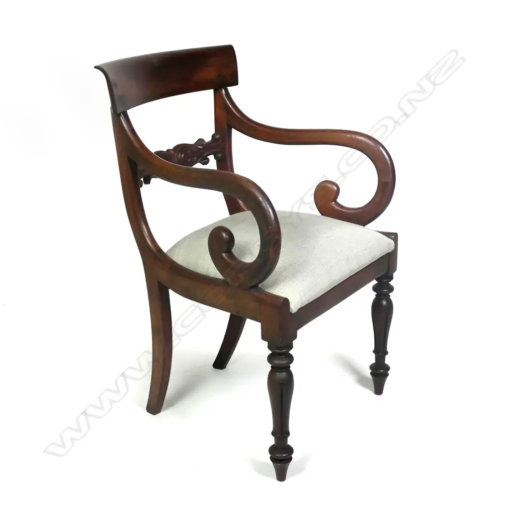 A Regency mahogany open elbow armchair Image 1++
