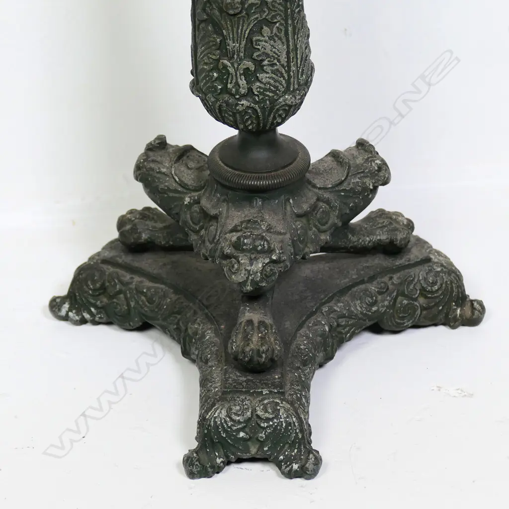 Pair of 19thC French patinated metal table candelabras Image 1++