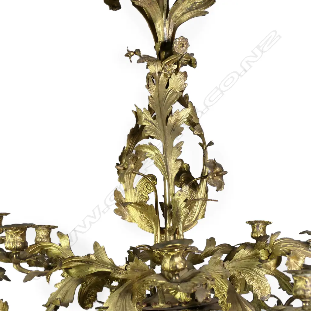 A highly decorative 18th/19thC French ormolu chandelier Image 1++