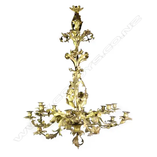 A highly decorative 18th/19thC French ormolu chandelier