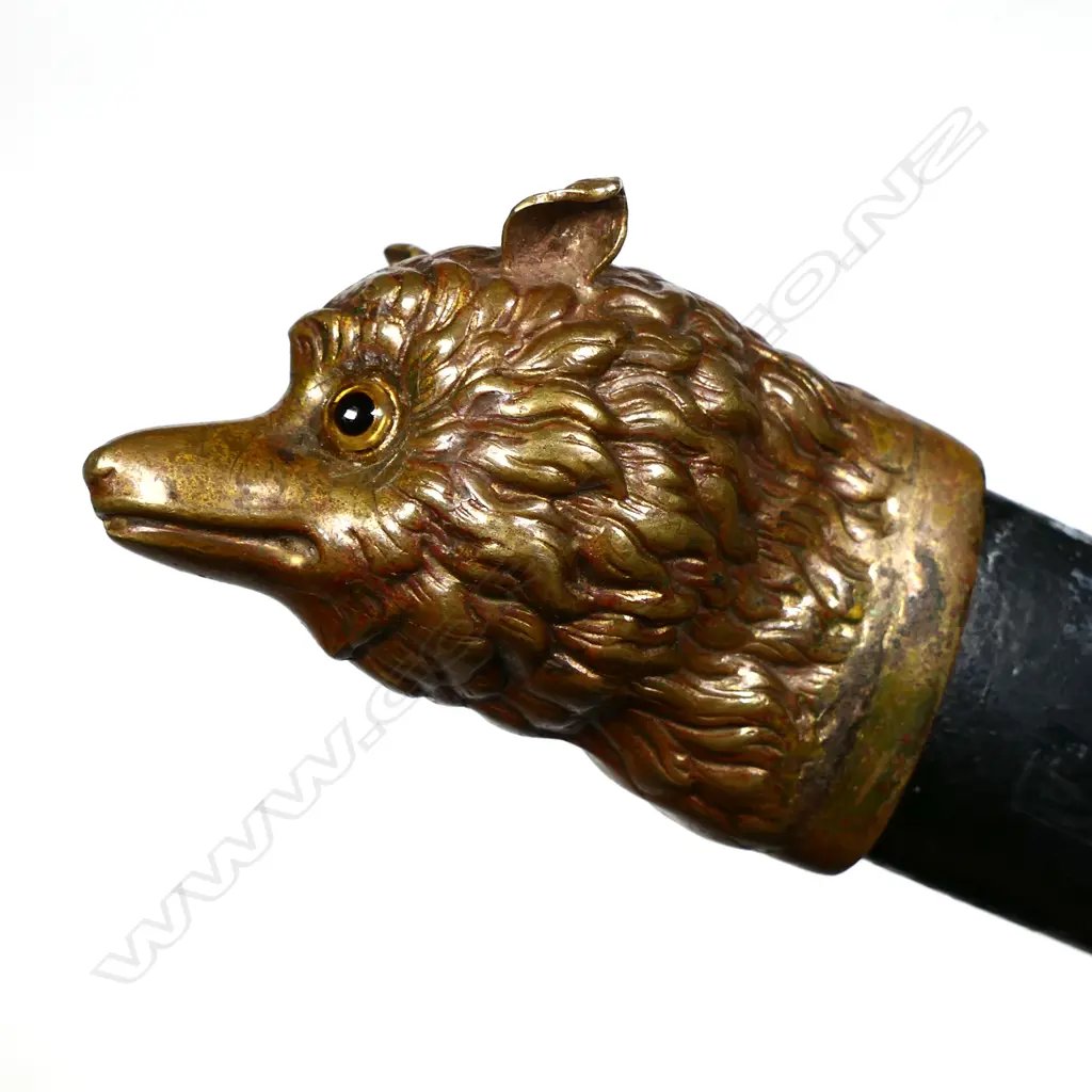 A 19thC gilt brass fox head handled paper knife Image 1++