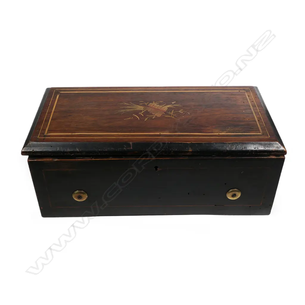 A 19thC Swiss music box Image 1++