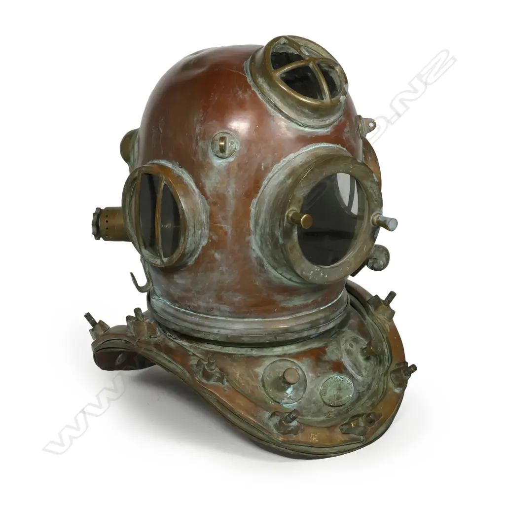 A vintage reproduction of a Siebe Gorman and Co. 12-bolt diving helmet Image 1++