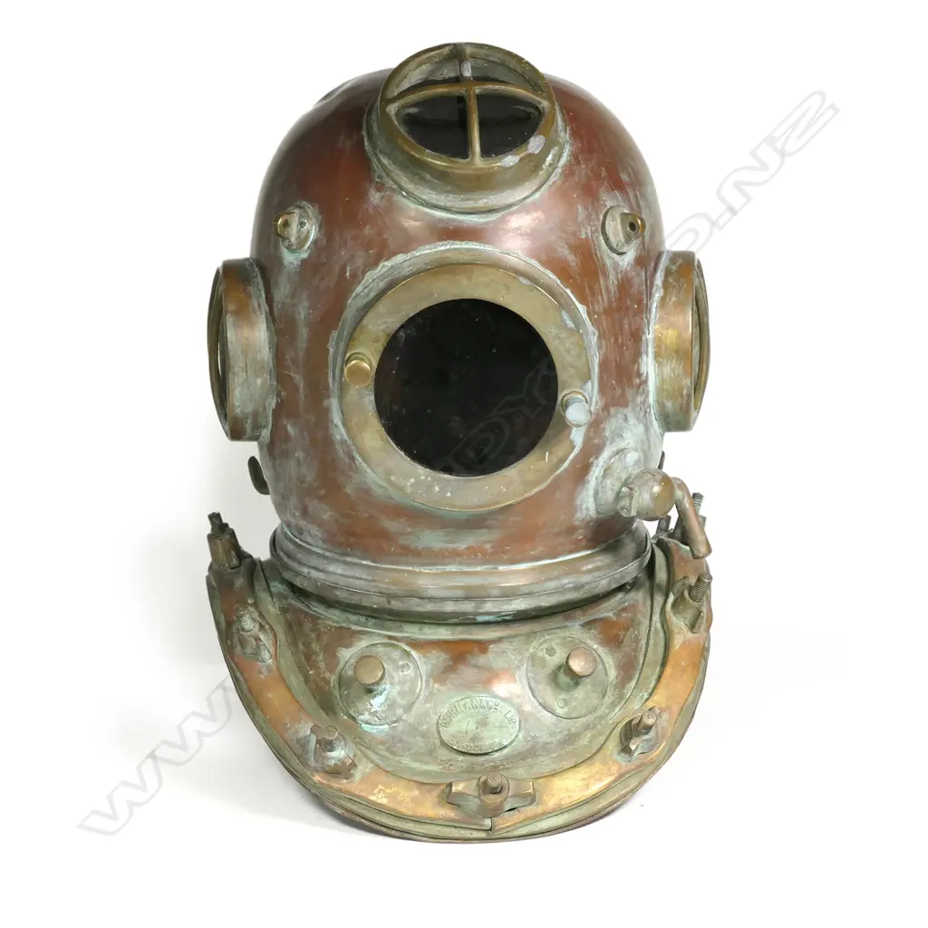 A vintage reproduction of a Siebe Gorman and Co. 12-bolt diving helmet Image 1++