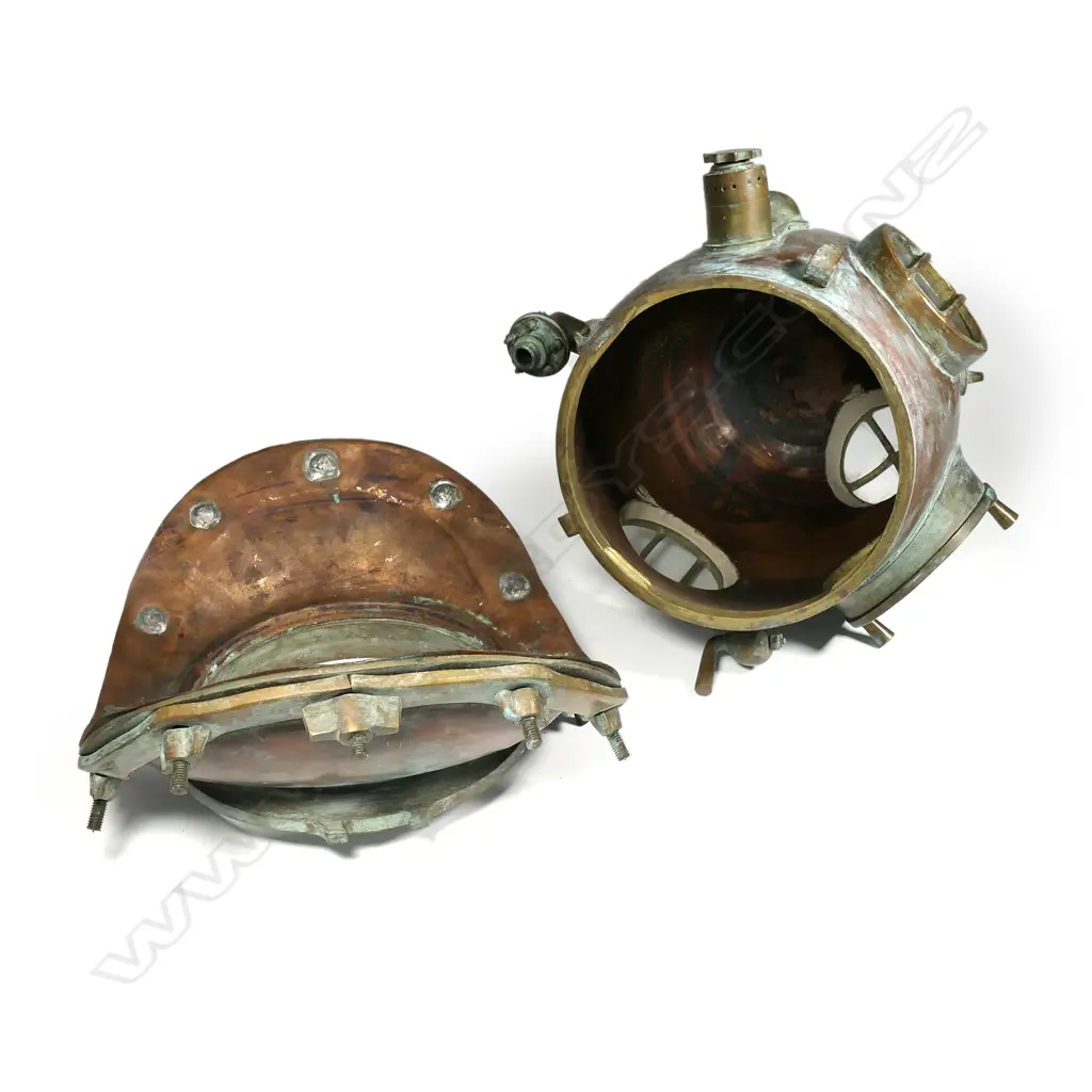 A vintage reproduction of a Siebe Gorman and Co. 12-bolt diving helmet Image 1++