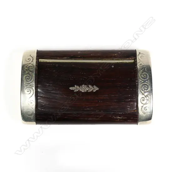 A 19thC French rosewood and silver plate snuff box