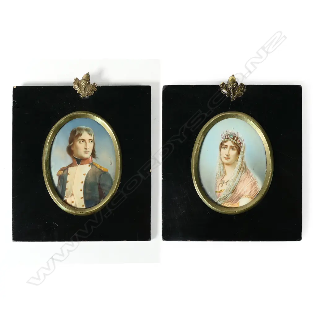 A pair of portrait miniatures of Napoleon and Josephine Image 1++