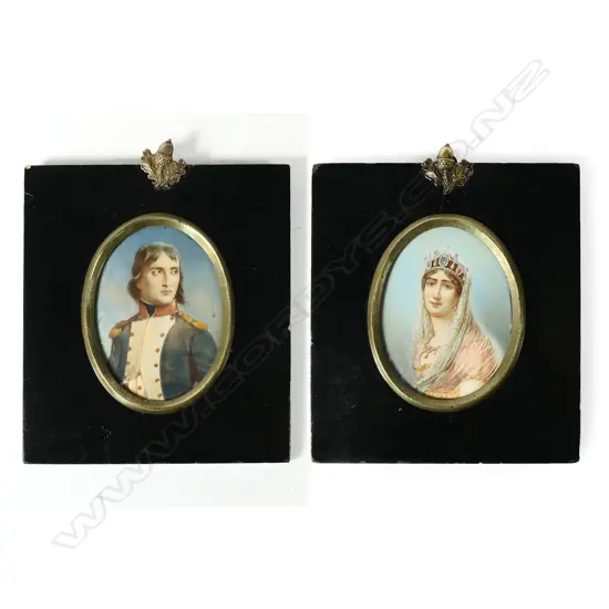 A pair of portrait miniatures of Napoleon and Josephine