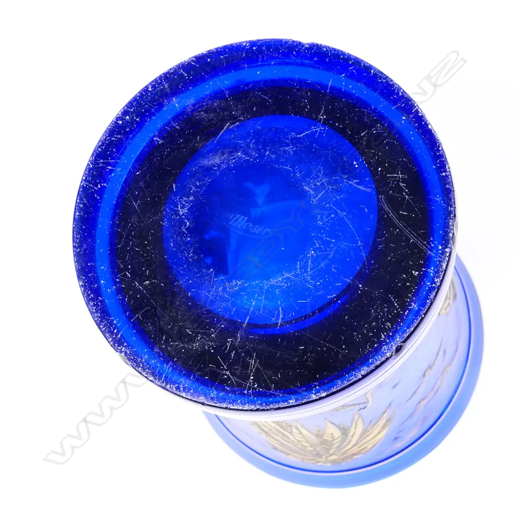 A rare Moser Karlsbad 'Elephants' Oroplastic/cameo glass vase by Rudolf Wels Image 1++