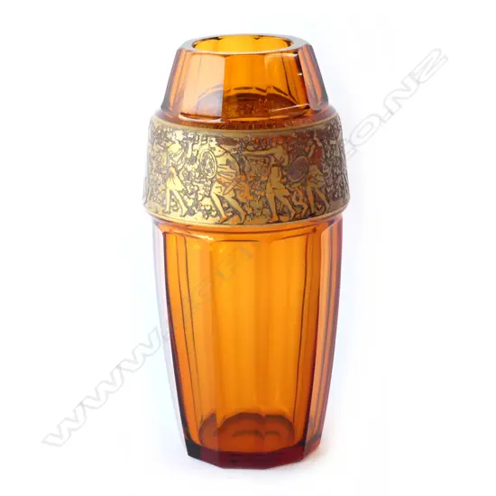 An Art Deco Moser glass vase