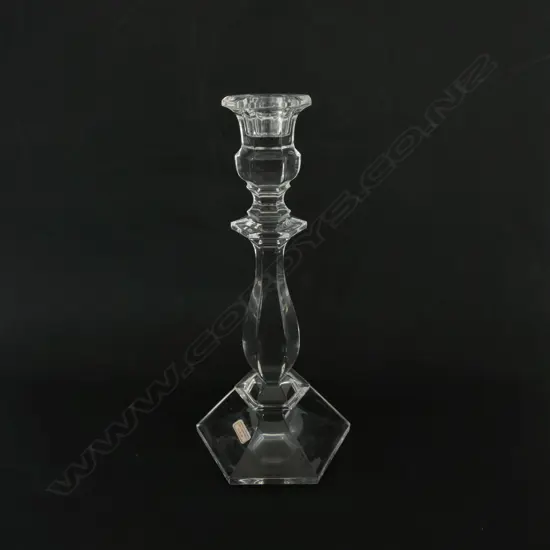 A pair of Val St. Lambert crystal candlesticks