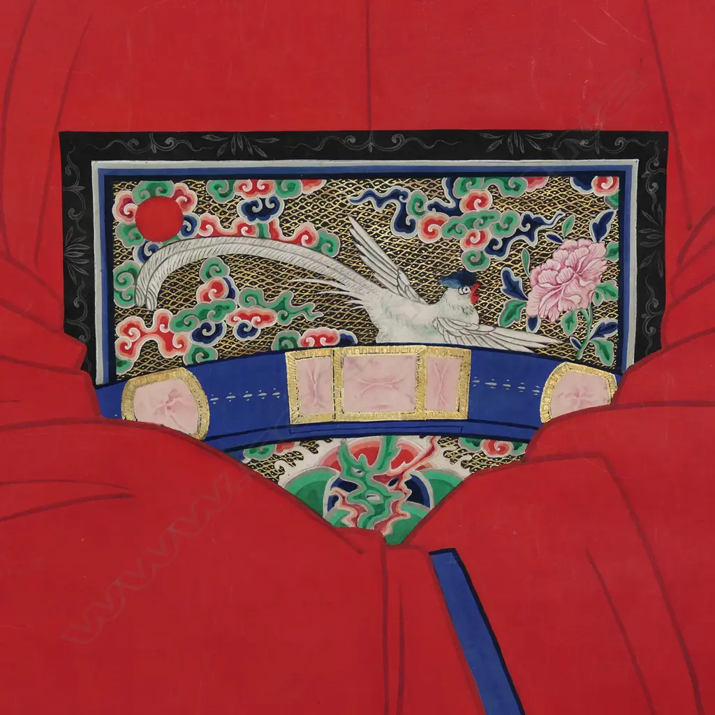 A pair of late Qing Chinese ancestor portrait scroll paintings Image 1++