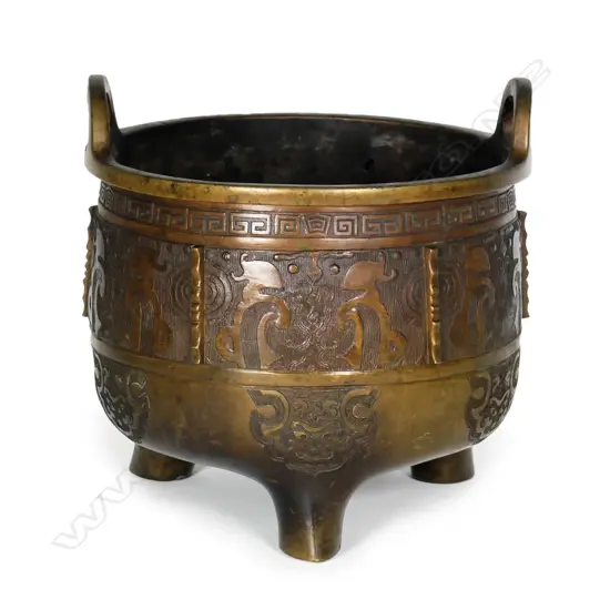 An old Japanese bronze hibachi