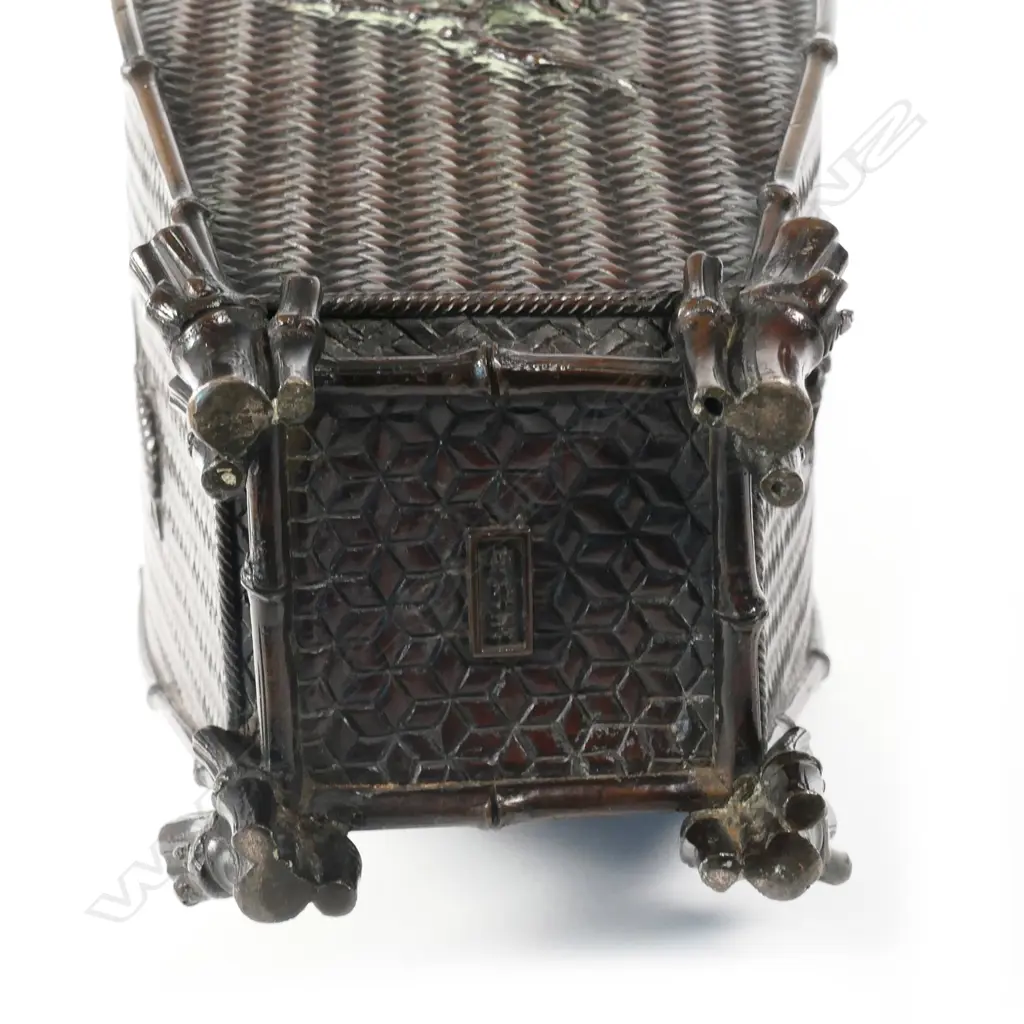 A Japanese Meiji period vase modelled as an ikebana basket Image 1++