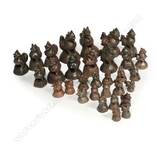 A large collection of 31 old bronze Burmese opium weights