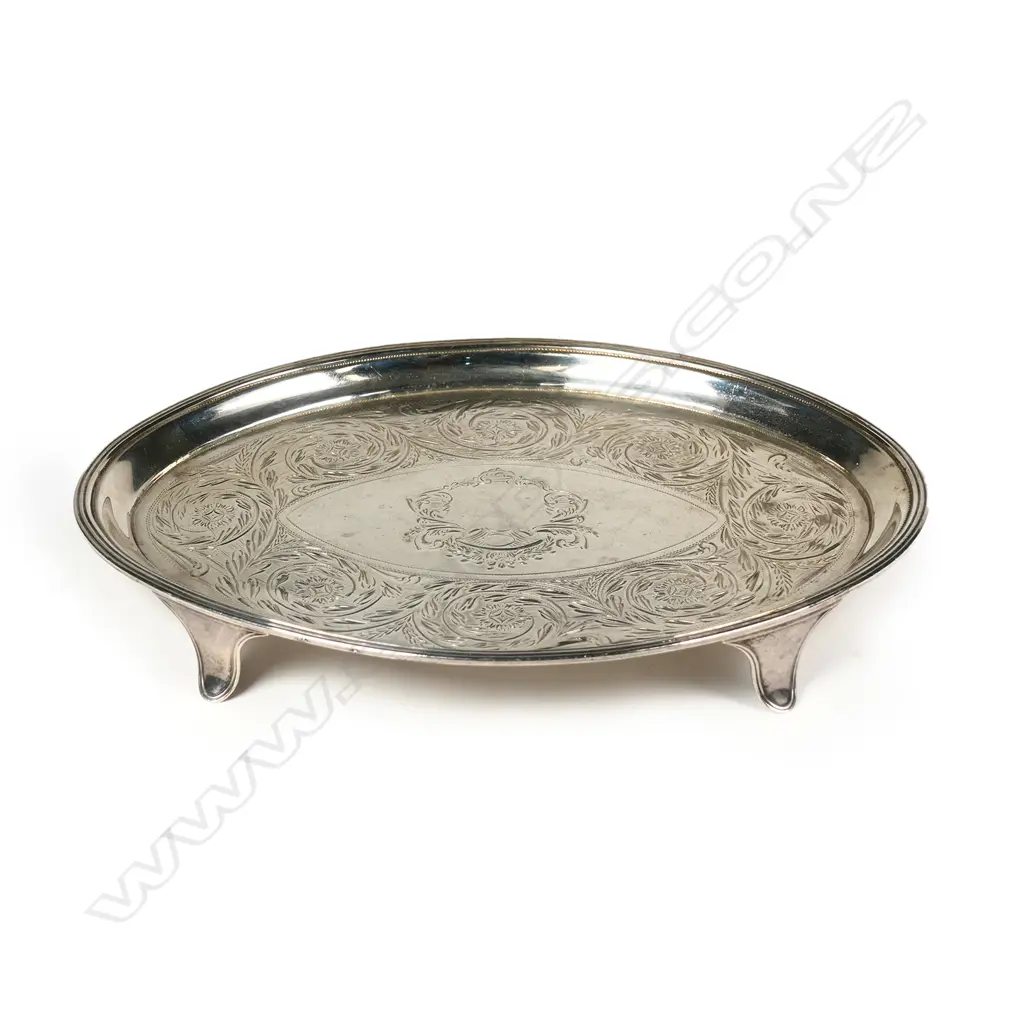 A George III small silver calling card tray Image 1++