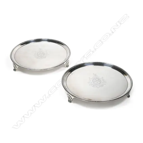 A quality pair of George III silver waiters