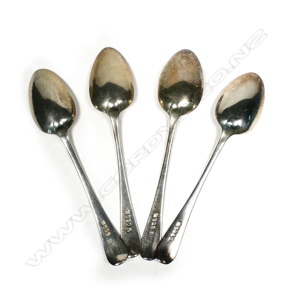 Four George III silver tablespoons Image 1++