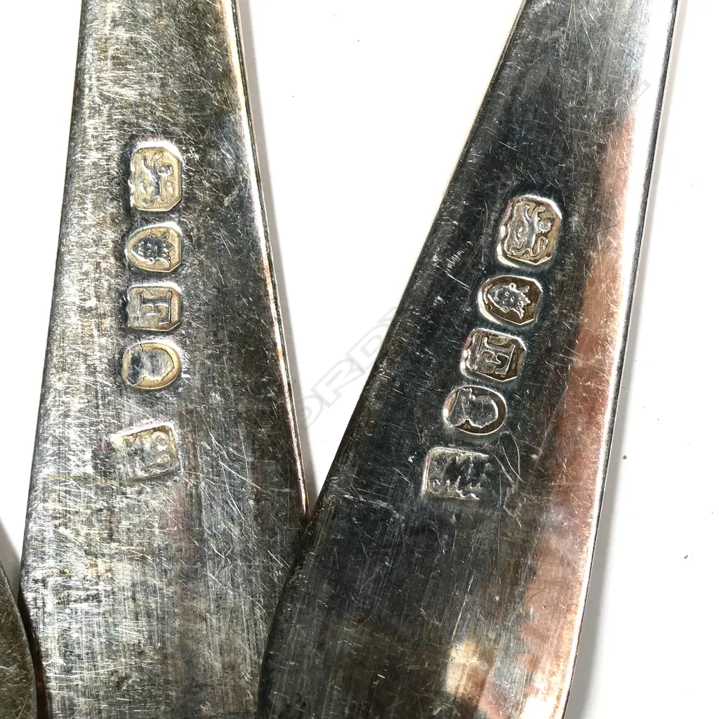 Four George III silver tablespoons Image 1++