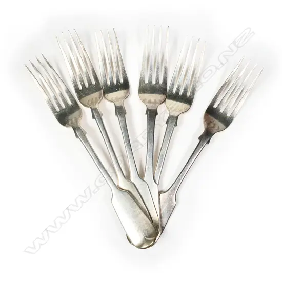 Six silver dinner forks