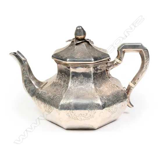 A Victorian silver teapot