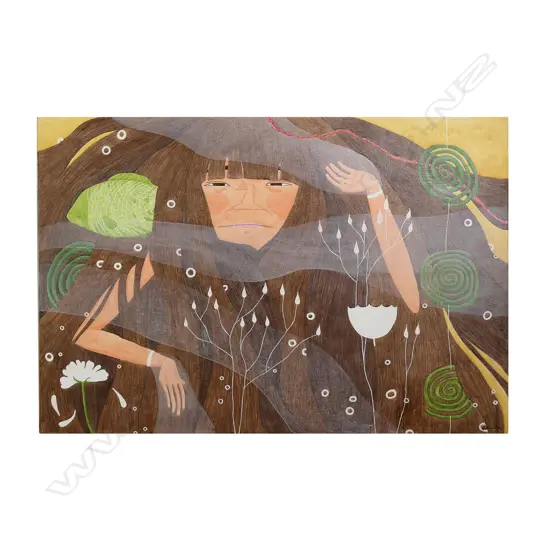 Haneui Kim, 'Tear Drops', acrylic on canvas, signed, 510 x 755mm, labelled verso with date 2010.