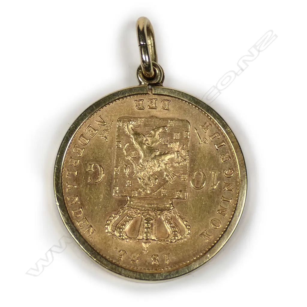 An 1875 Dutch 10 Guilder gold coin Image 1++