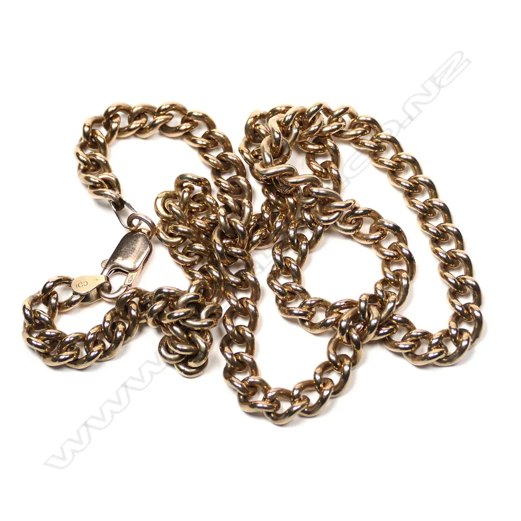 A 9ct rose gold curb link chain Image 1++