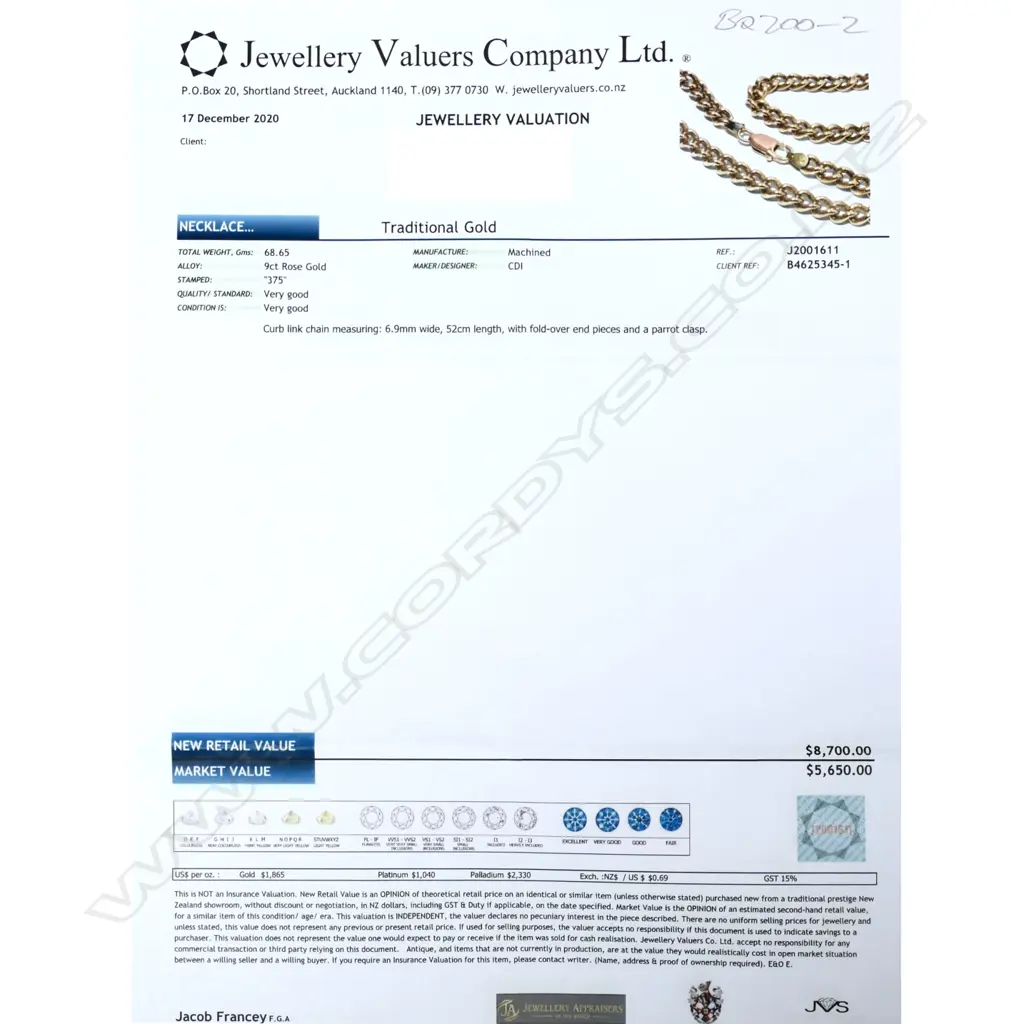 A 9ct rose gold curb link chain Image 1++