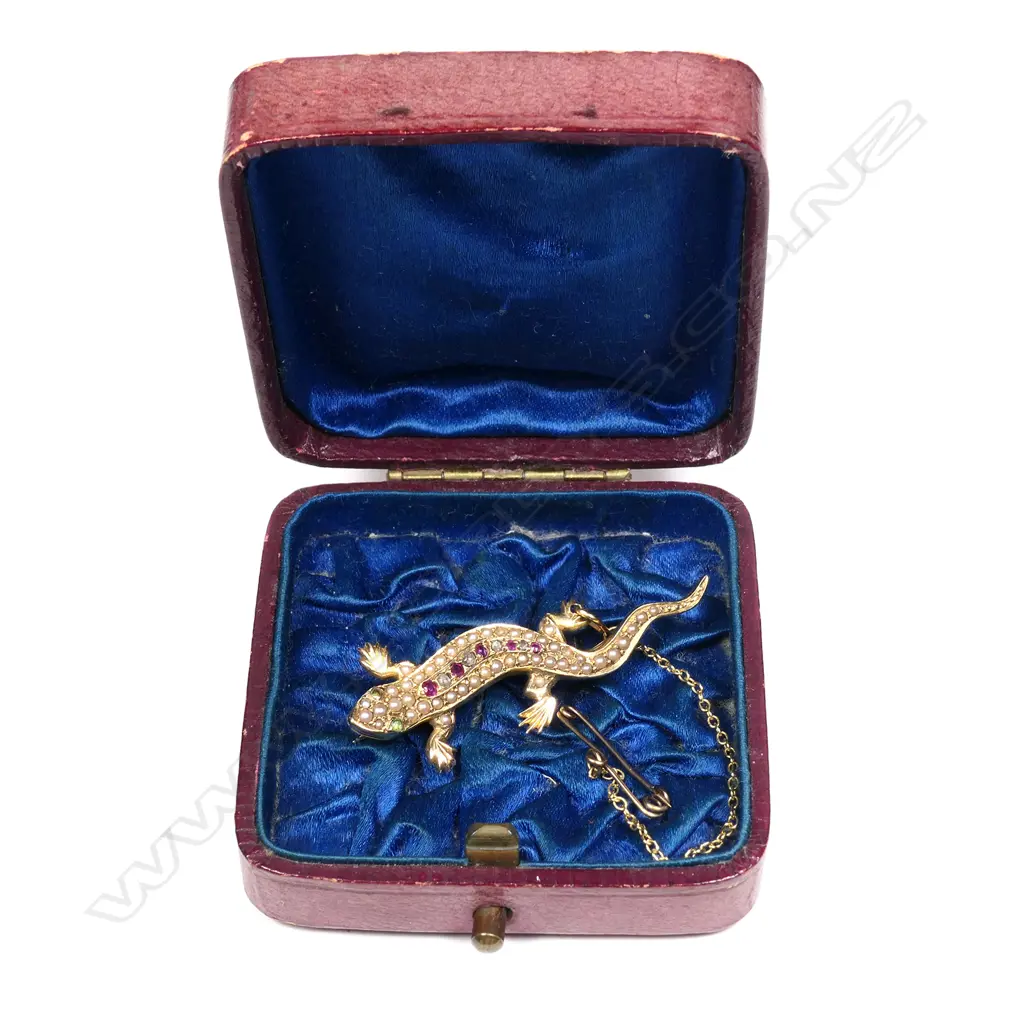 An Edwardian 15ct gold lizard brooch Image 1++