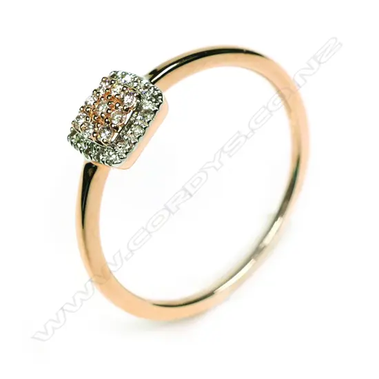 A 14ct rose gold diamond ring