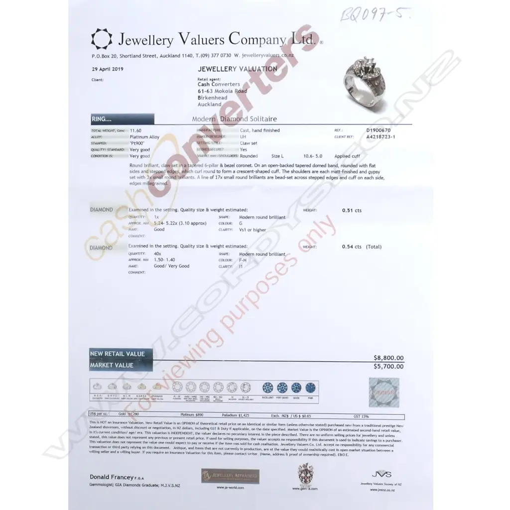 A stylish platinum and diamond dress ring Image 1++