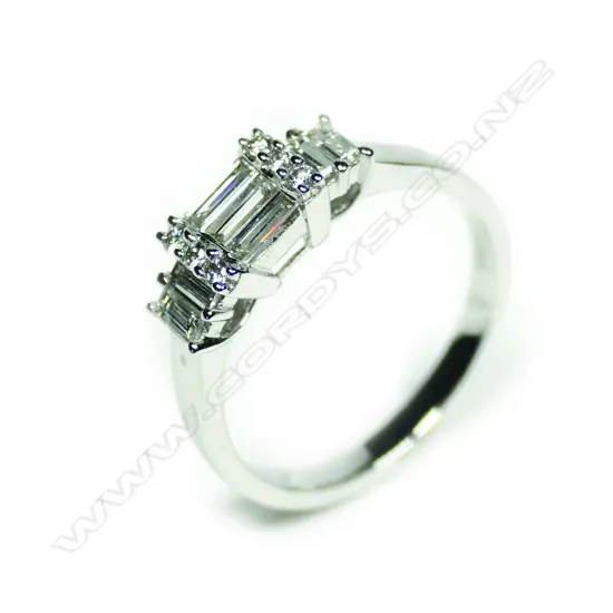 An 18ct white gold and 13 diamond ring