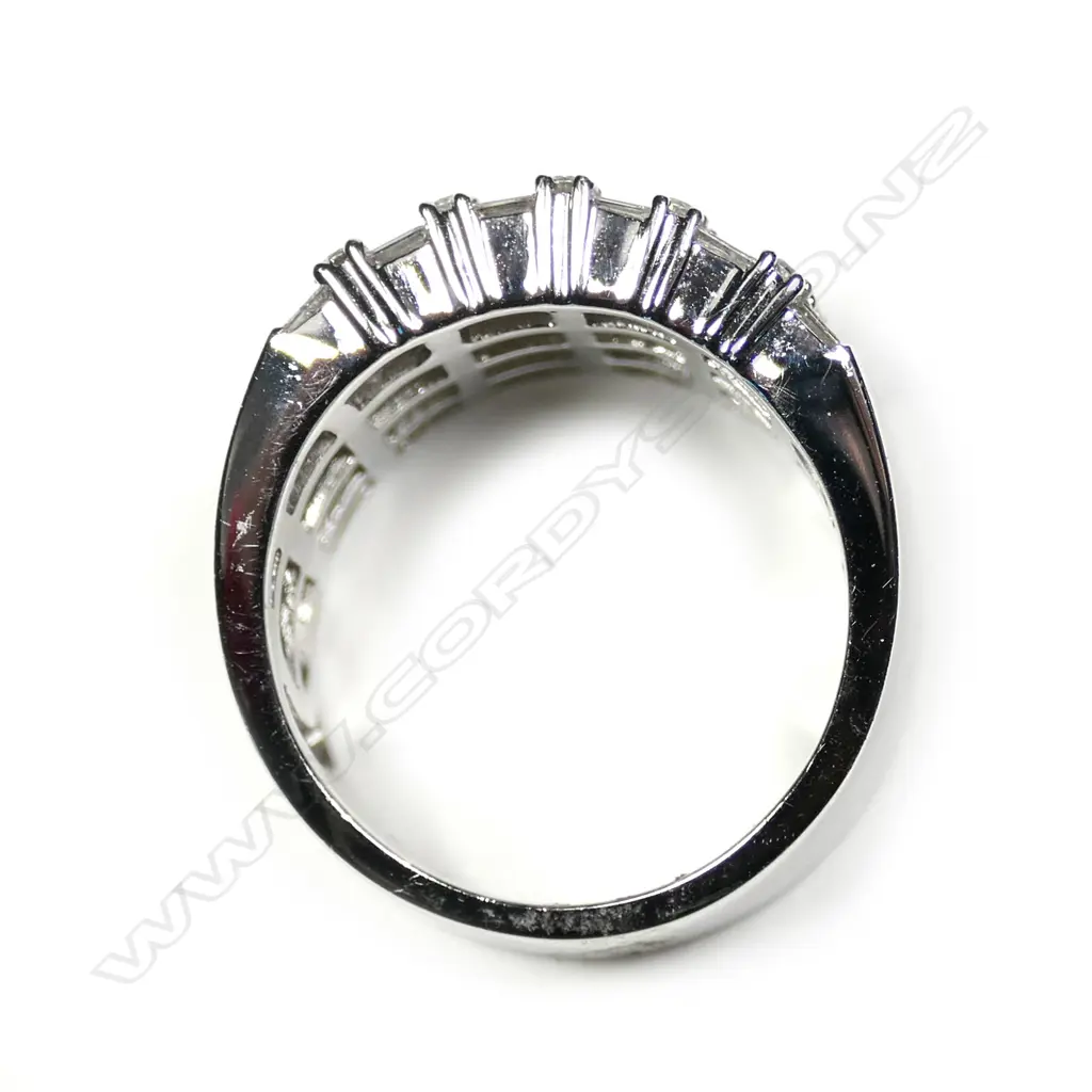 A large 18ct white gold 99 diamond ring Image 1++