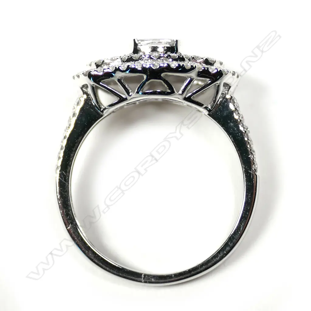 An 18ct white gold and multi diamond ring Image 1++