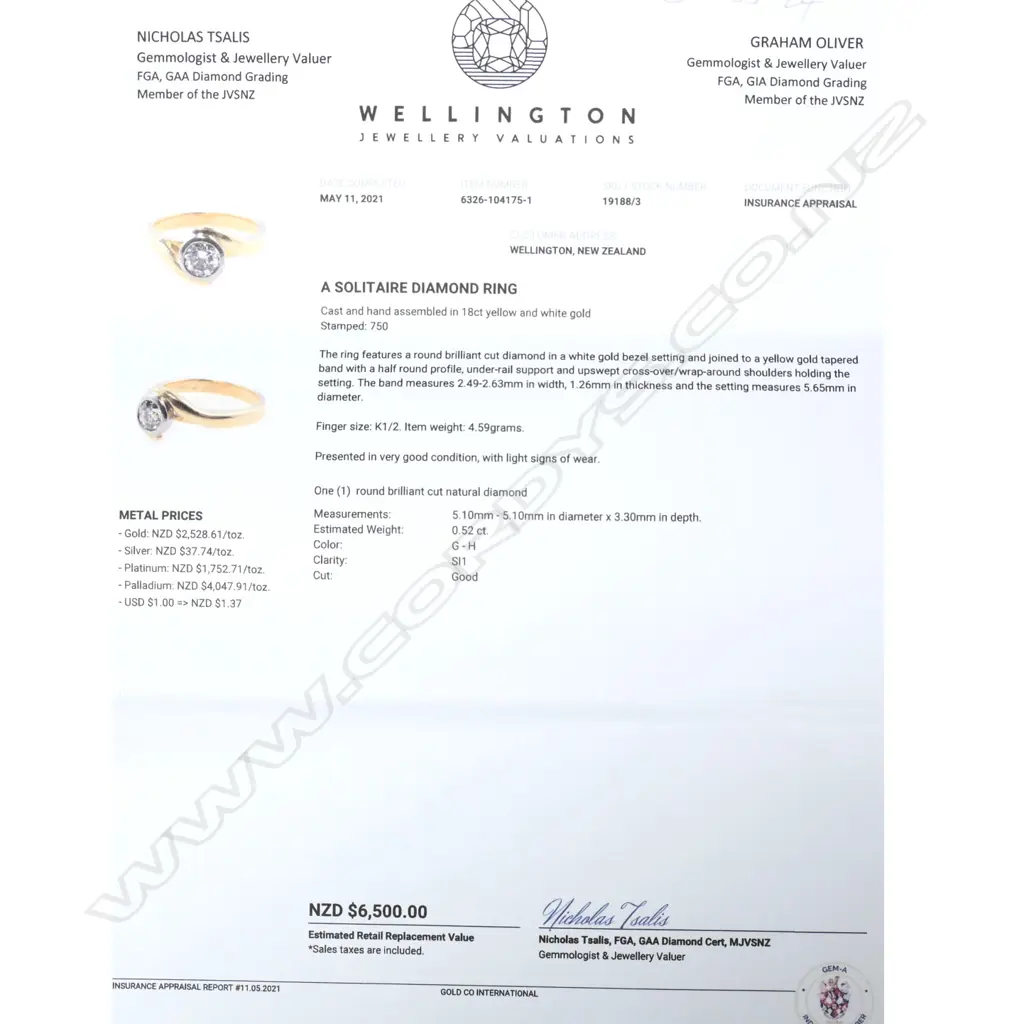 An 18ct solitaire diamond ring Image 1++