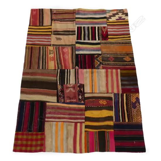 A Turkish patchwork kilim rug