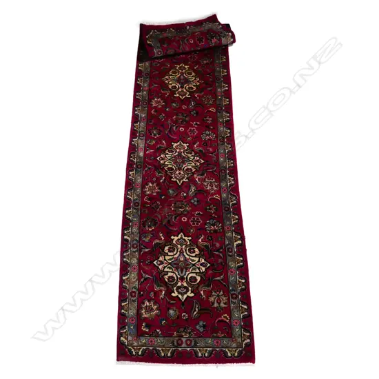 A Persian hand knotted Asfahan runner