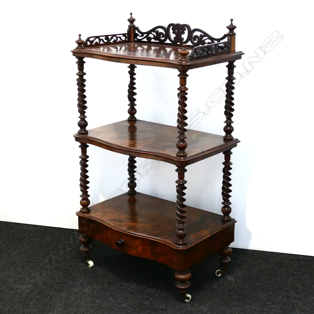 A Victorian walnut whatnot Image 1++