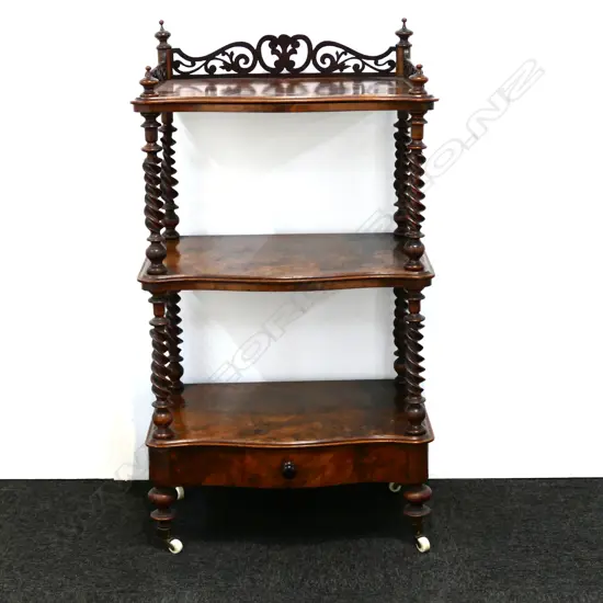 A Victorian walnut whatnot